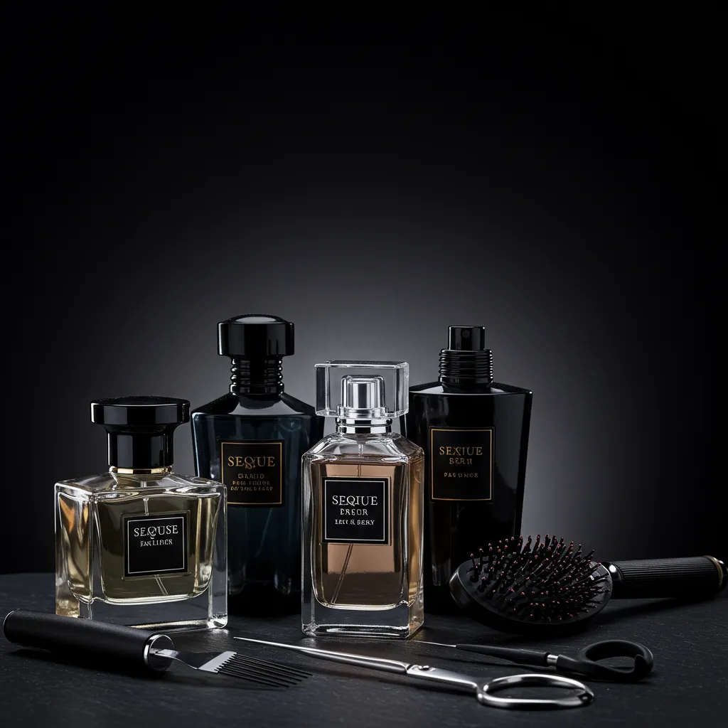 Flacons de parfum de luxe et appareils coiffants premium sur ardoise sombre, illustrant les produits rarement soldés chez Sephora